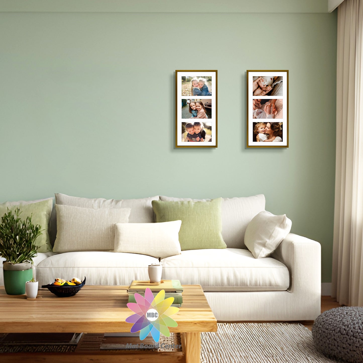 8.5x16.3 Aluminum Collage Picture Frame for Three 5x7 Photos