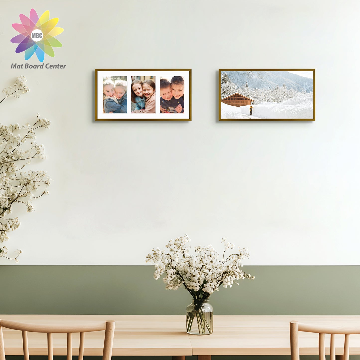 8.5x16.3 Aluminum Collage Picture Frame for Three 5x7 Photos
