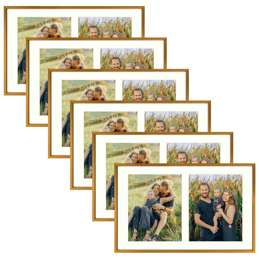 12x19 Aluminum Collage Picture Frame for Two 8x10 Photos Bronze (6 Pcs per Box)