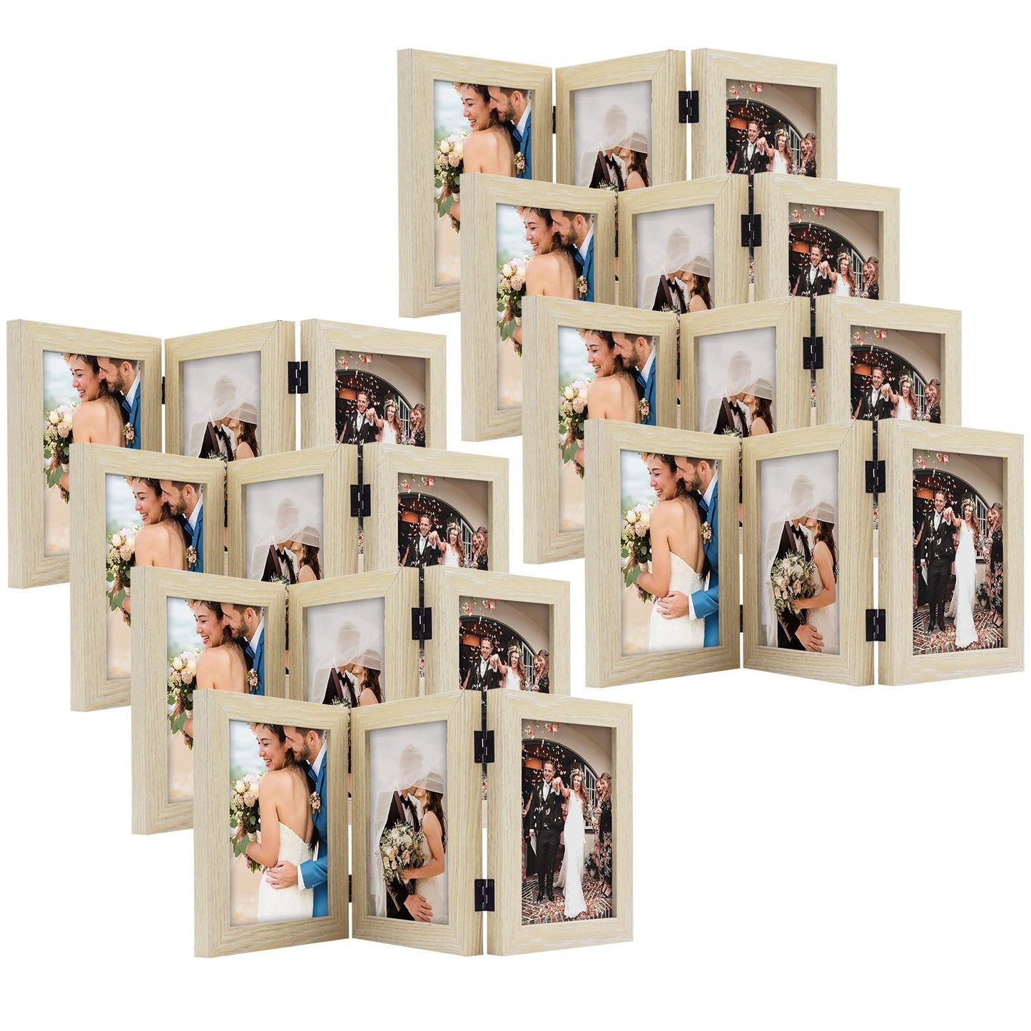 Three Picture Frame 5x7 Triple Frame (8 Pcs per Box) Beige