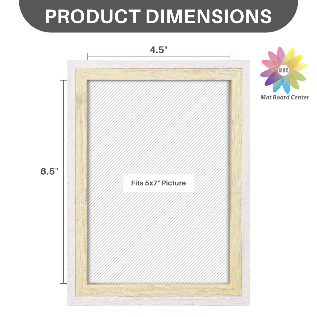 Pack of 12, 5x7 White/Beige Picture Frame with Real Glass