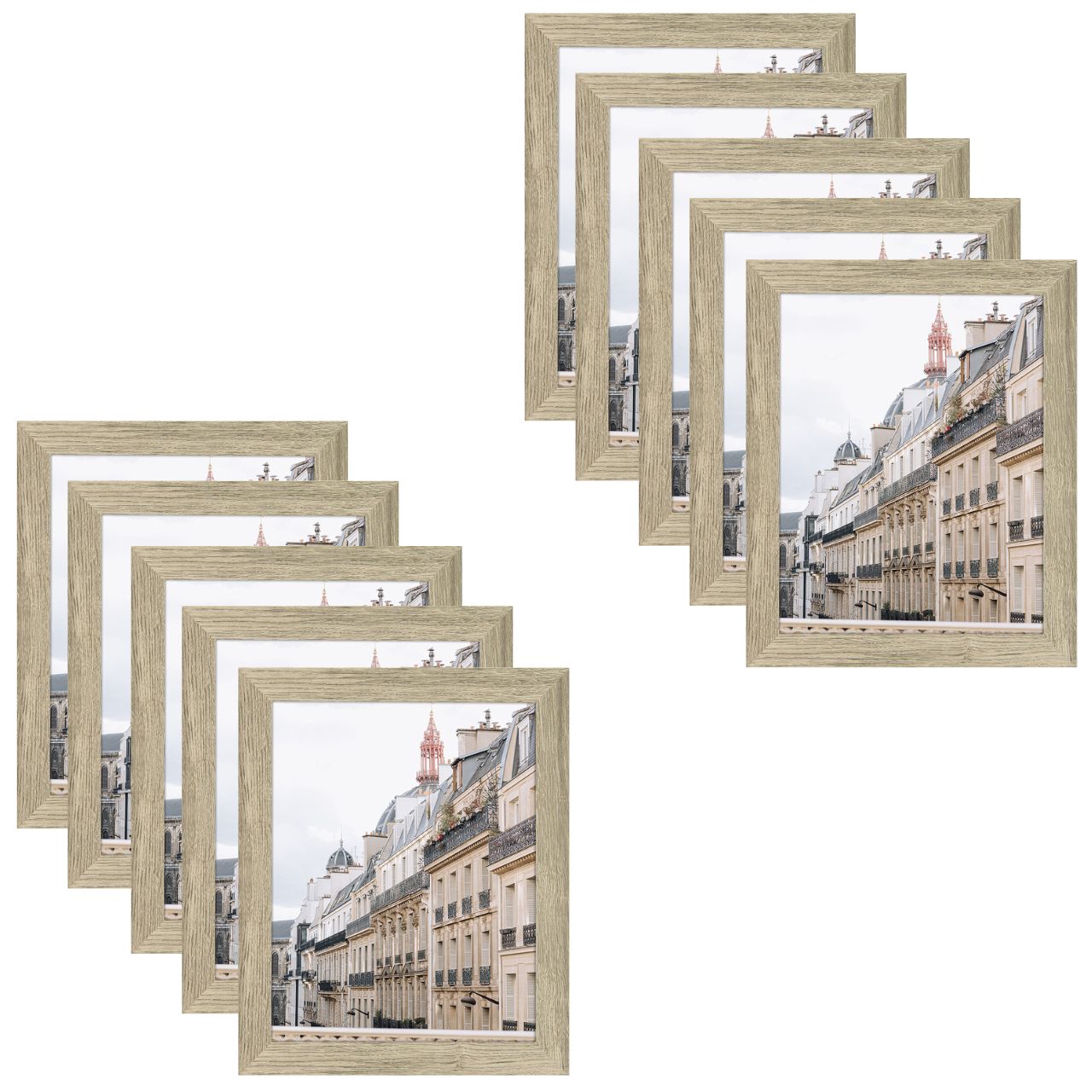 Pack of 10, 11X14 Picture Frames with Real Glass Beige