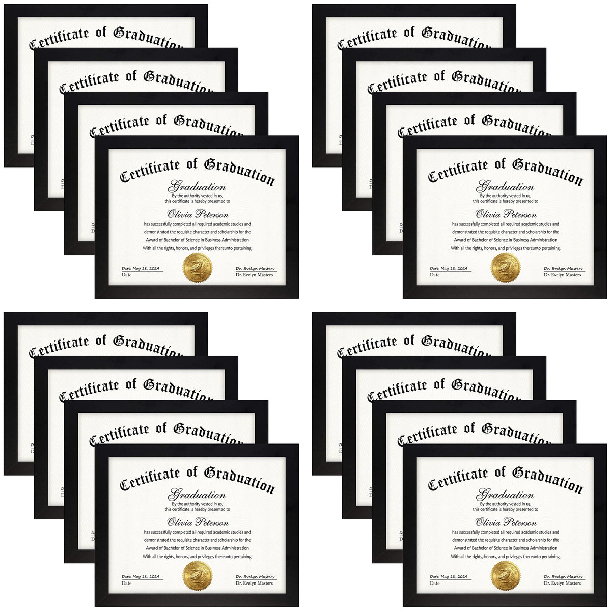 8.5x11 Picture Frame with Real Glass (16 Pcs Per Box)