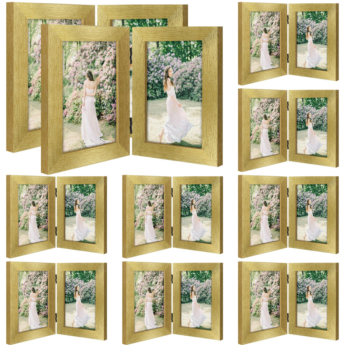 Clearance Double Picture Frame For 4x6 Photo Hinged Frames (10 Pcs Per Box)