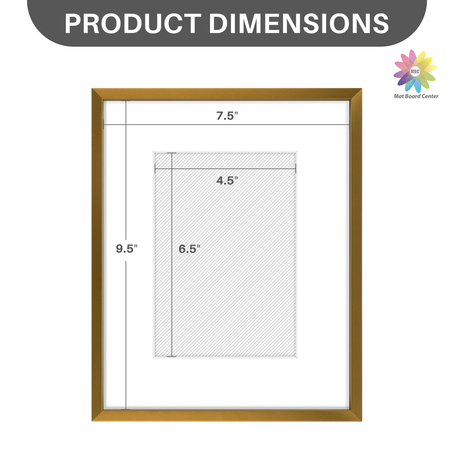 Clearance 8x10 Aluminum Picture Frame Displays 5x7 Photos with White Mat and Real Glass Bronze（12 Pcs Per Box）