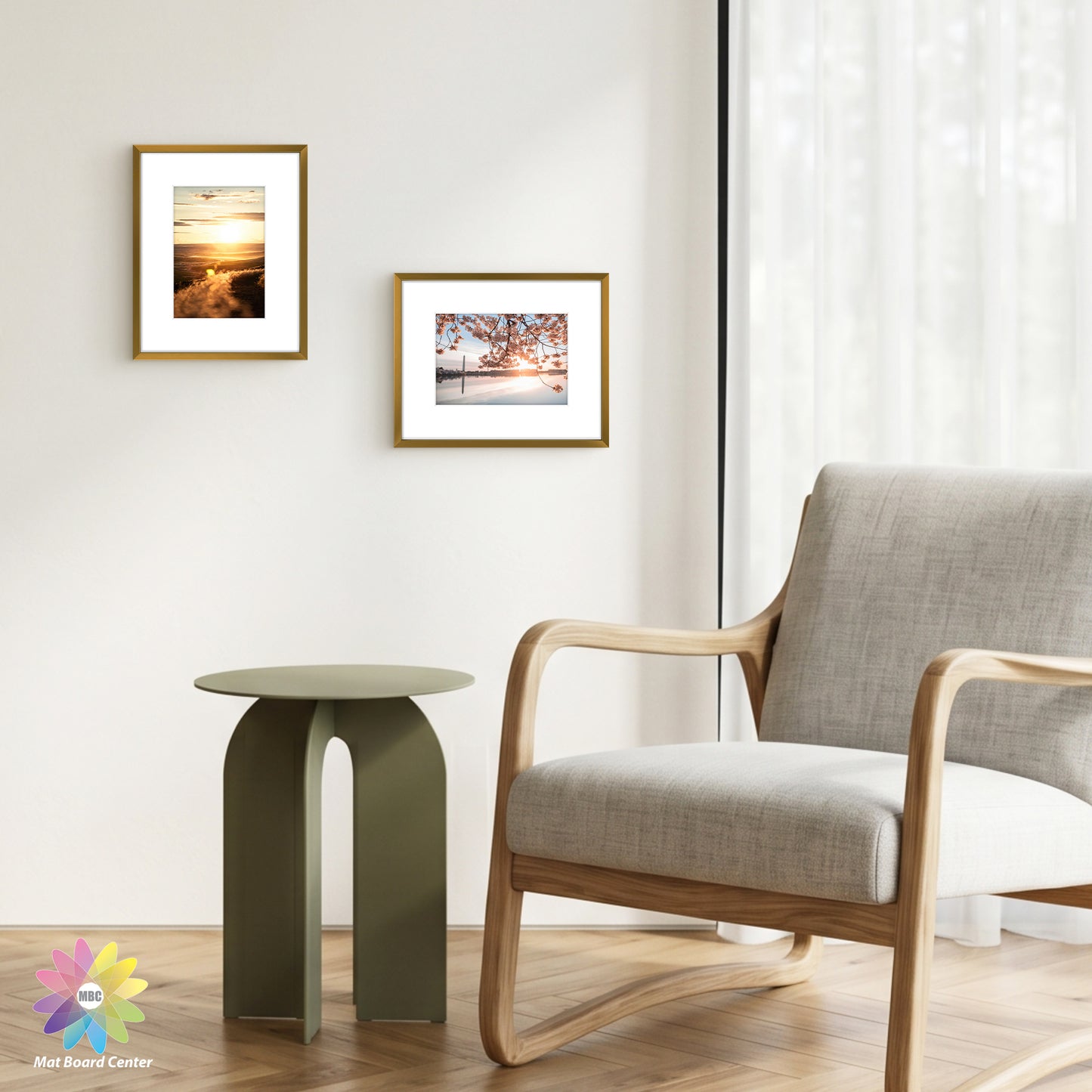 Clearance 8x10 Aluminum Picture Frame Displays 5x7 Photos with White Mat and Real Glass Bronze（12 Pcs Per Box）