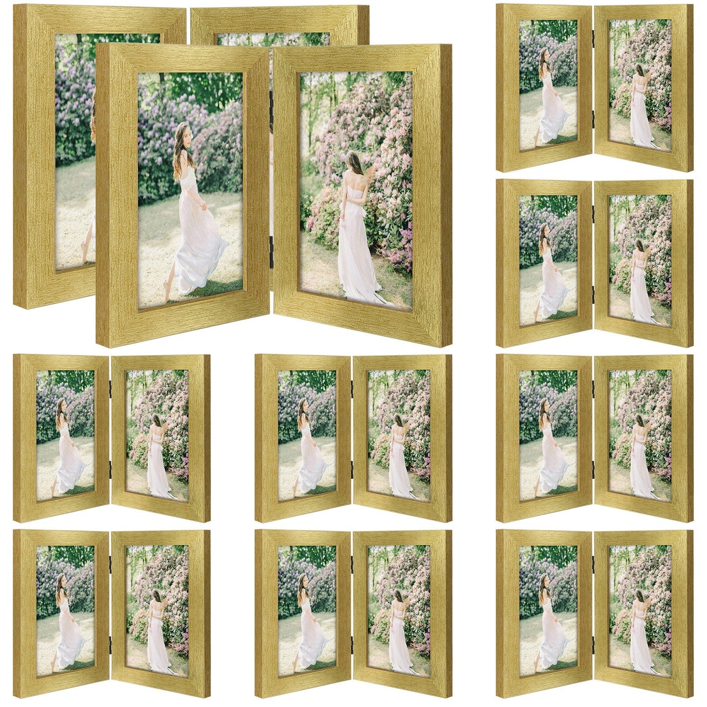 Double Picture Frame for 5x7 Picture (10 Pcs Per Box) Gold