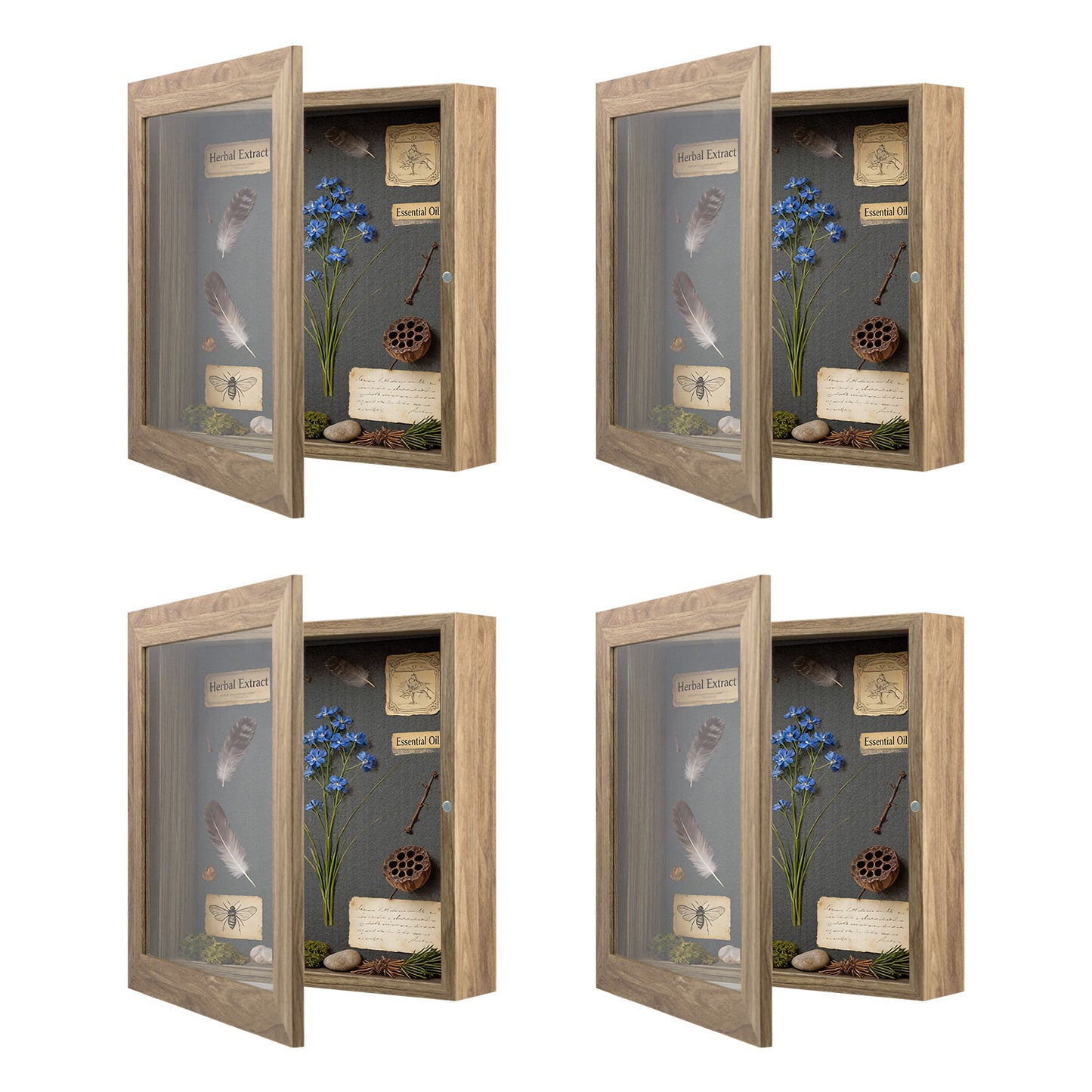 Clearance 11x11 Shadow Box Picture Frame (4 Pcs Per Box) Light Brown