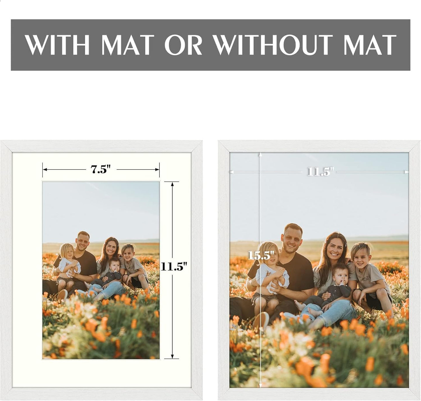 BOGO 12x16 Picture Frame for 8x12 Photo White (8 Pcs Per Box)