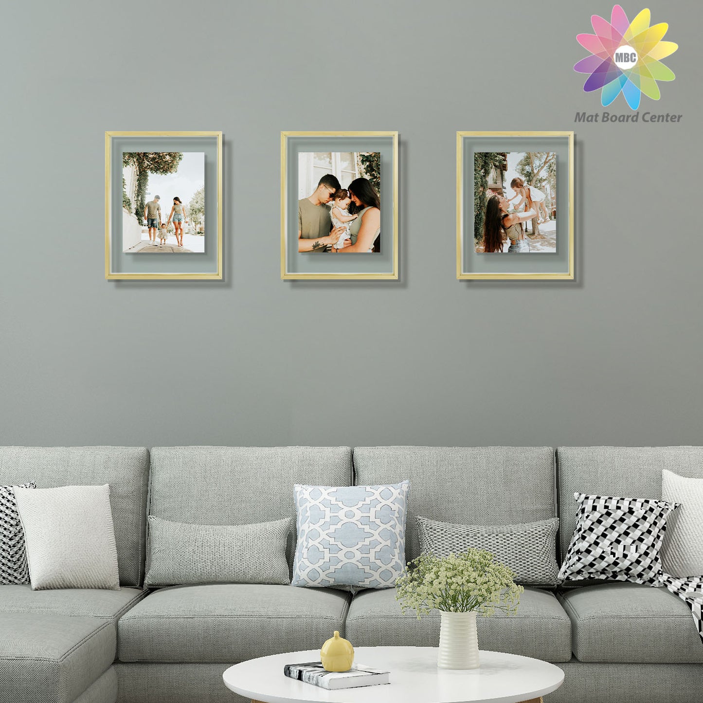 Pack of 6, 11x14 Gold Aluminum Frames Floating Frame for photo size up to 11 by 14