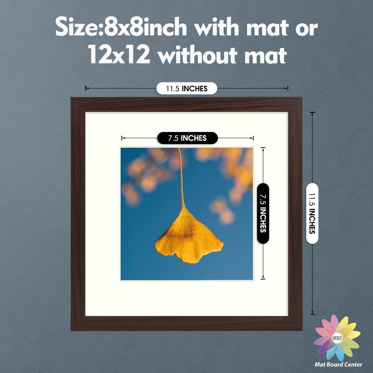 12x12 Picture Frame with White Mat for 8x8 Photo (9 Pcs Per Box)