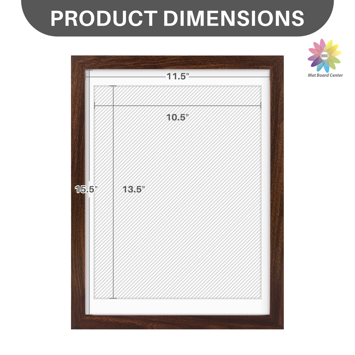 12x16 Picture Frame for 11x14 Photo with White Mat and Plexiglass (8 Pcs Per Box)