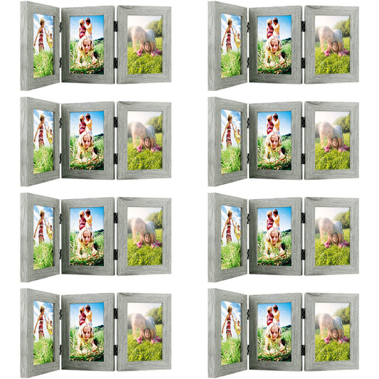Three Picture Frame for Three 4x6 Pictures (8 Pcs per Box) Light Grey