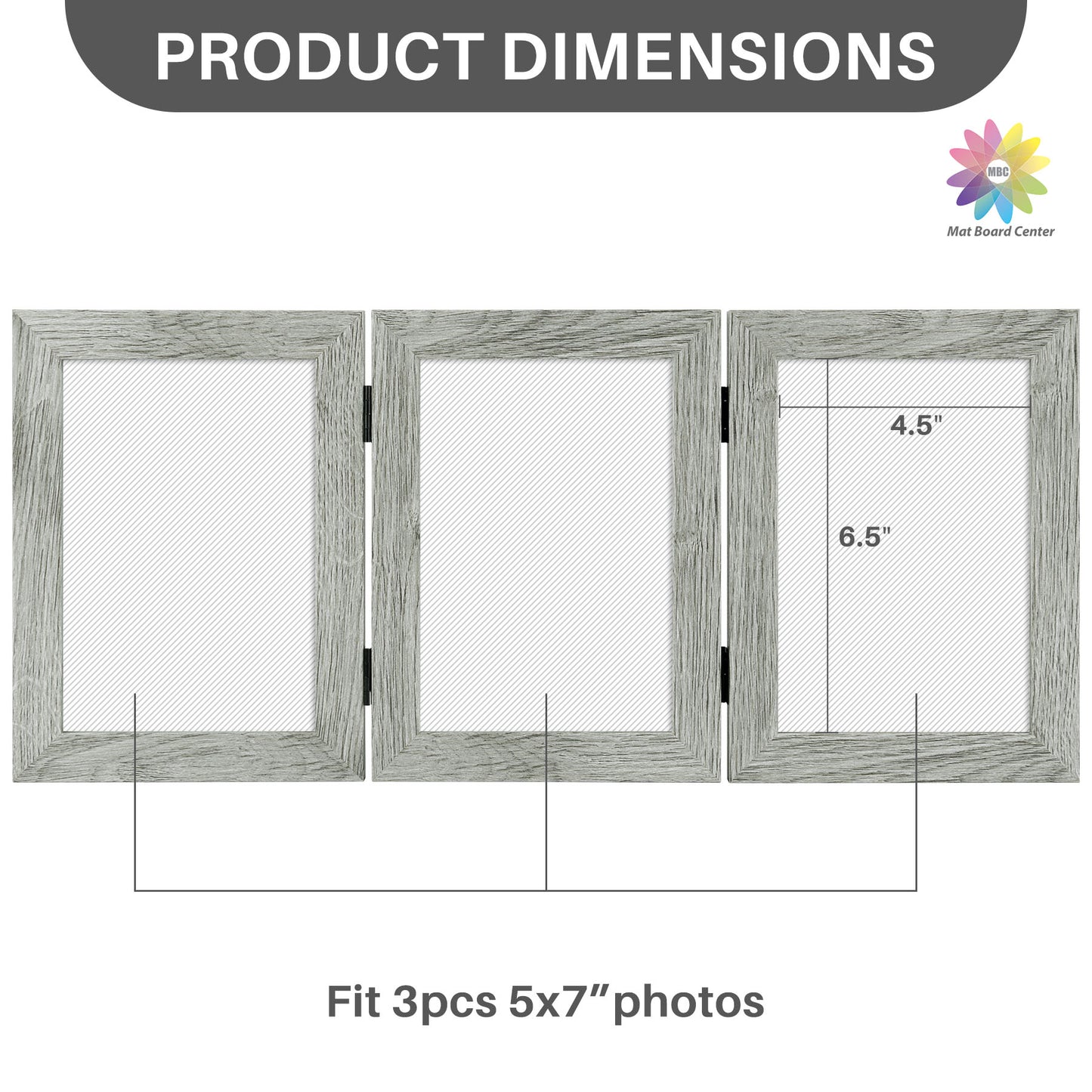 Three Picture Frame 5x7 Triple Frame (8 Pcs per Box)