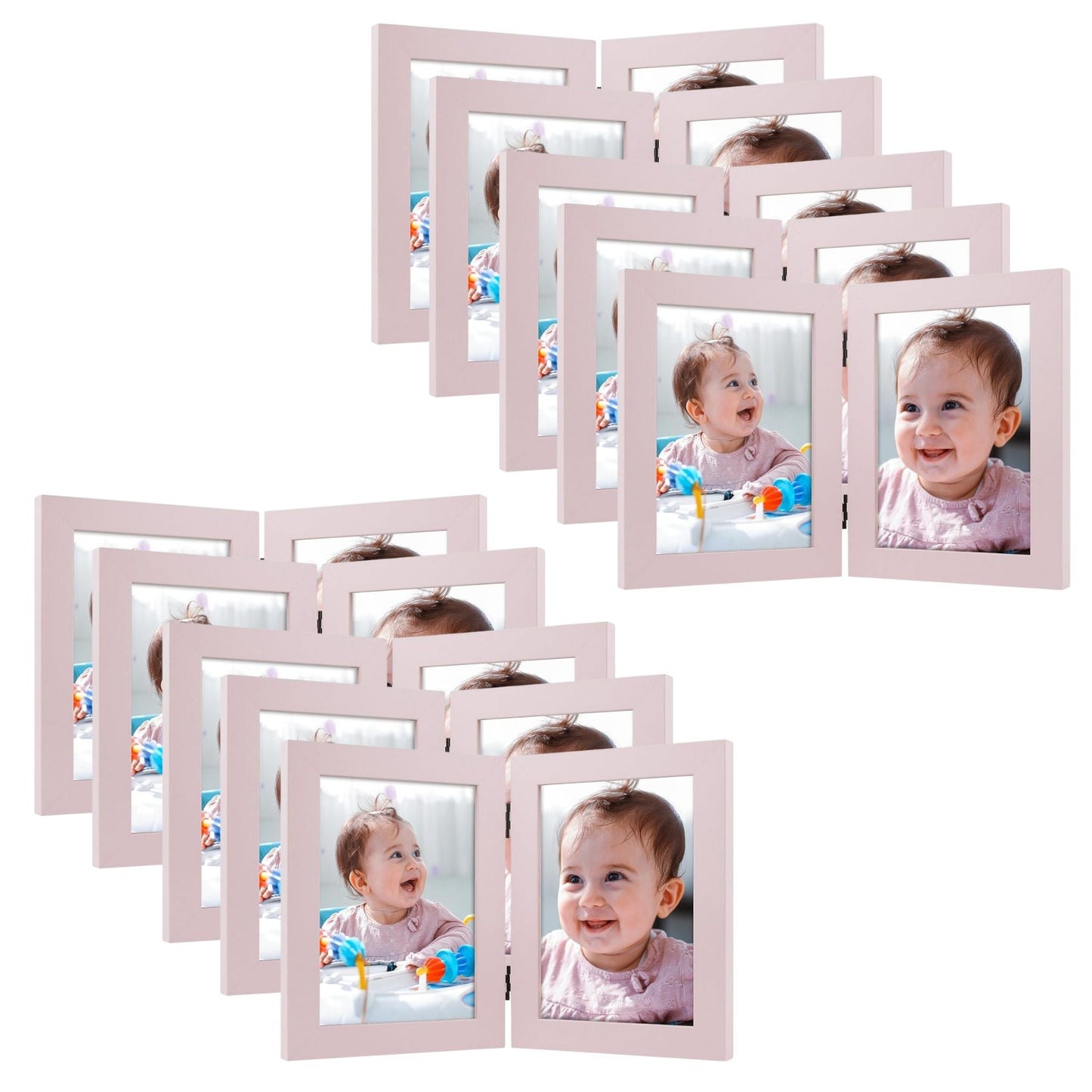 Double Picture Frame for 5x7 Picture (10 Pcs Per Box) Pink