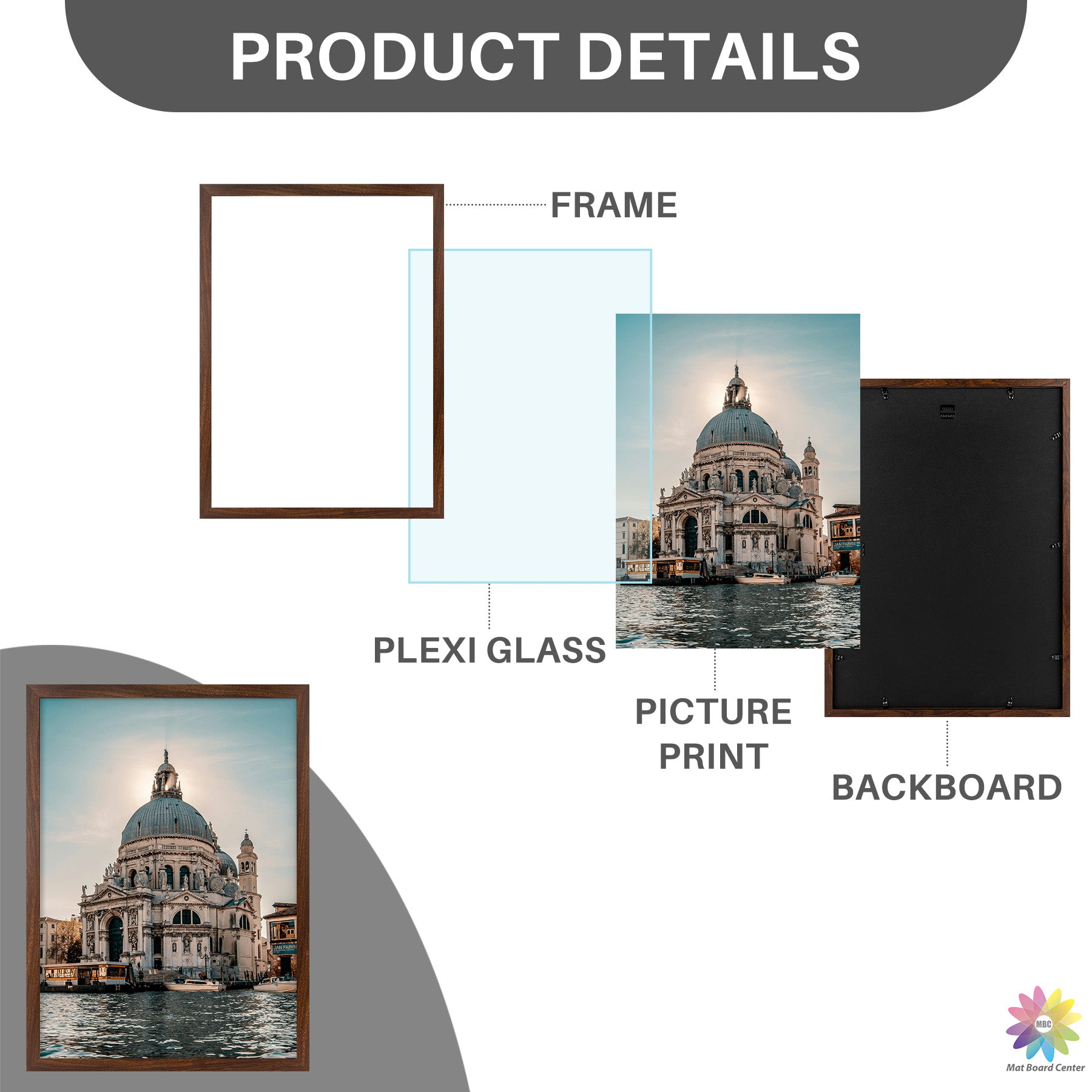 Mat Board Center,16.5x23.4 Poster Frame-Large Wall Picture Frame