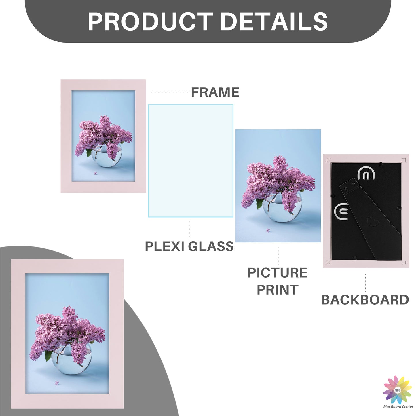 5x7 Picture Frames Pink (40 Pcs Per Box)
