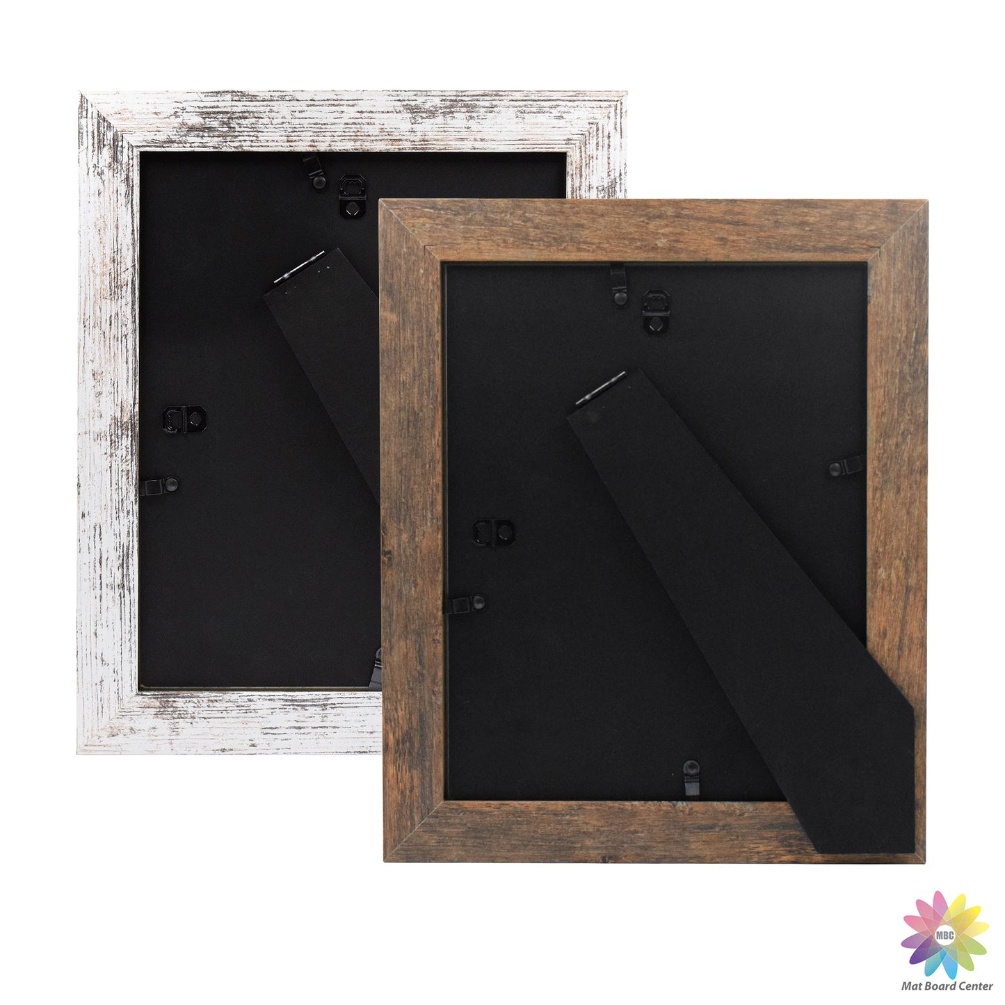 Clearance 8x10 Picture Frame with Real Glass Retro Brown and Distressed White (16 Pcs Per Box)