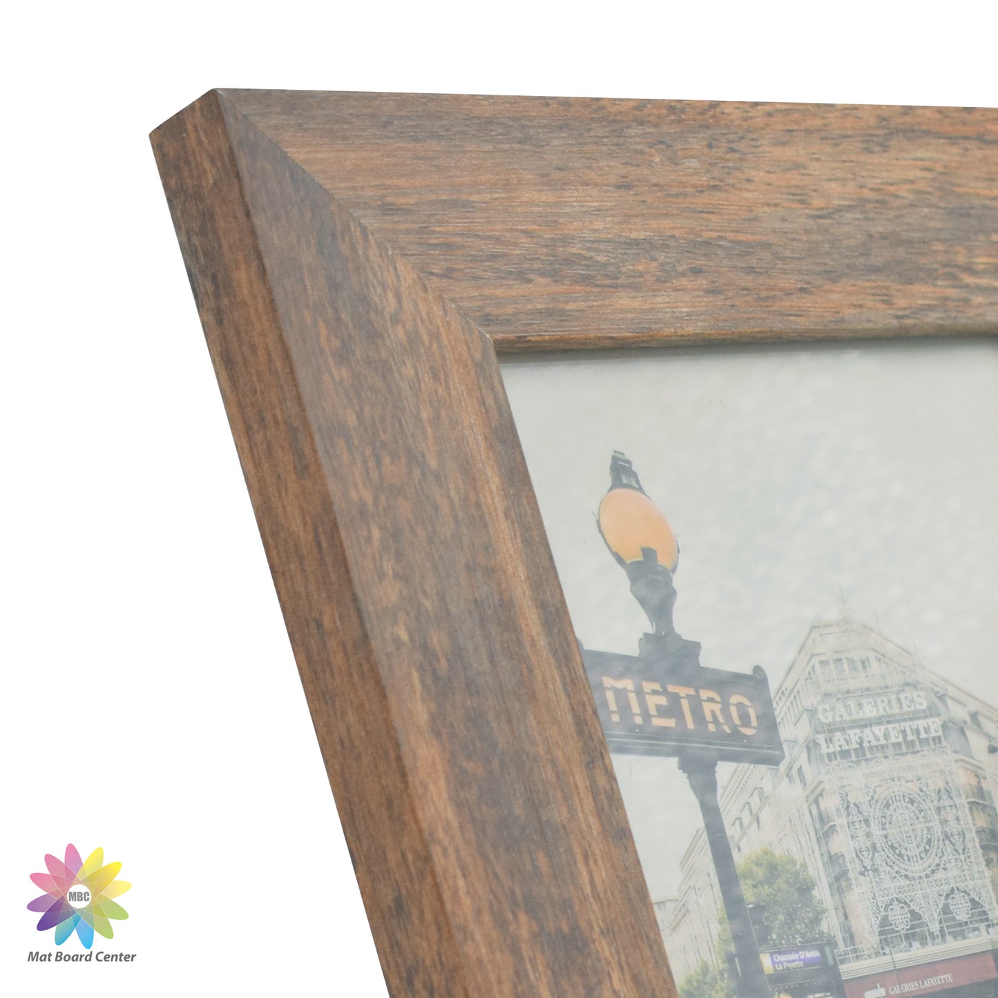 Clearance 11x14 Picture Frame with Real Glass Retro Brown and Distressed White (10 Pcs Per Box)