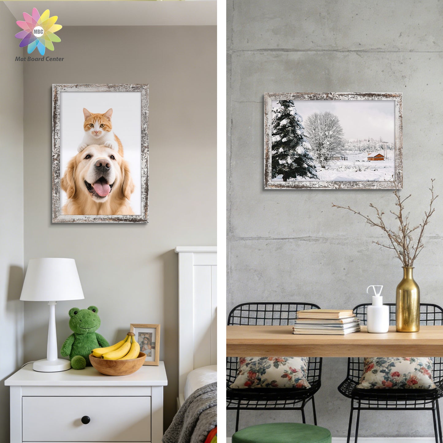 Clearance 16x24 MDF Picture Frame with Plexiglass Distressed White (6 Pcs Per Box)
