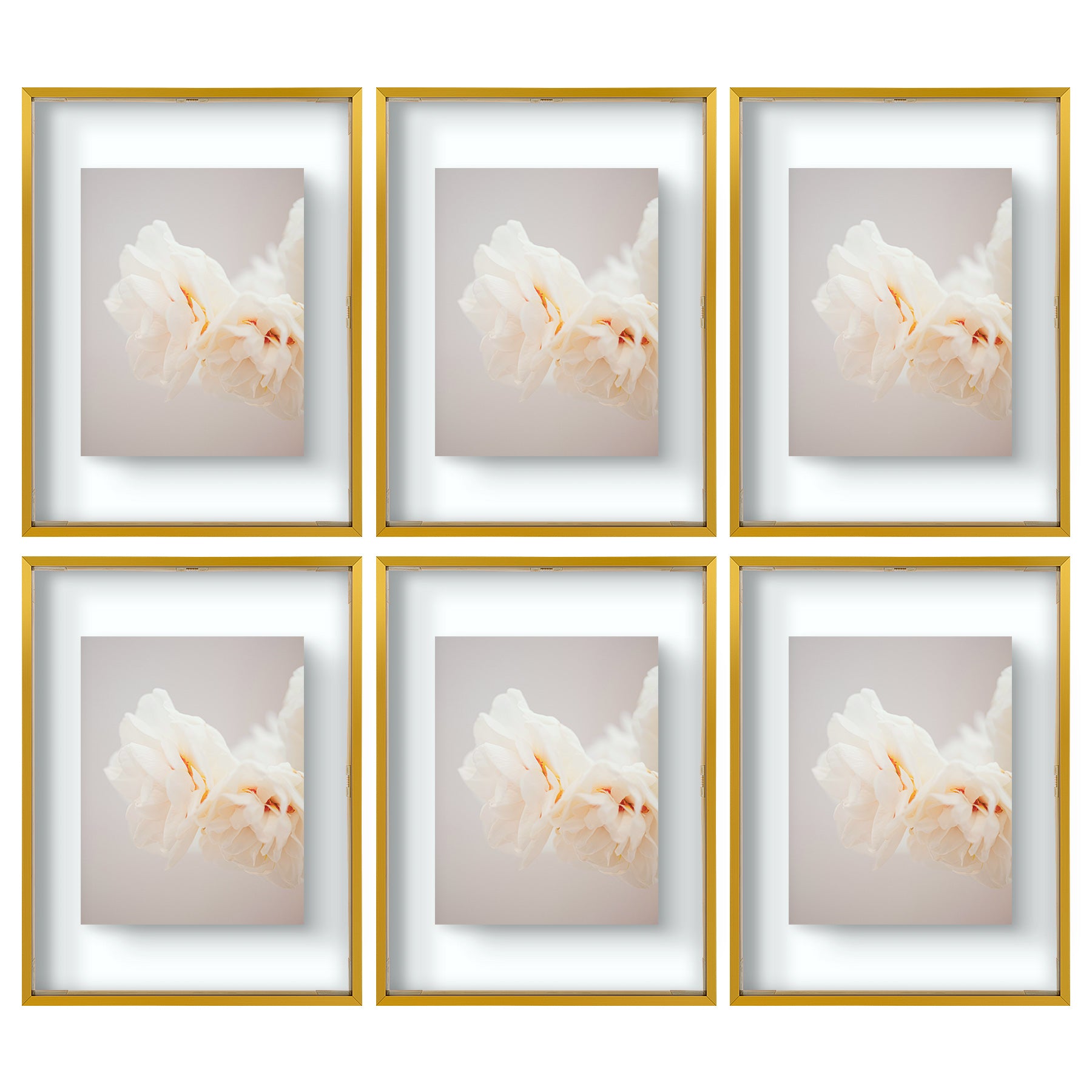 Mat Board Center,12x16 Floating Picture Frame with Glass and Aluminum ...