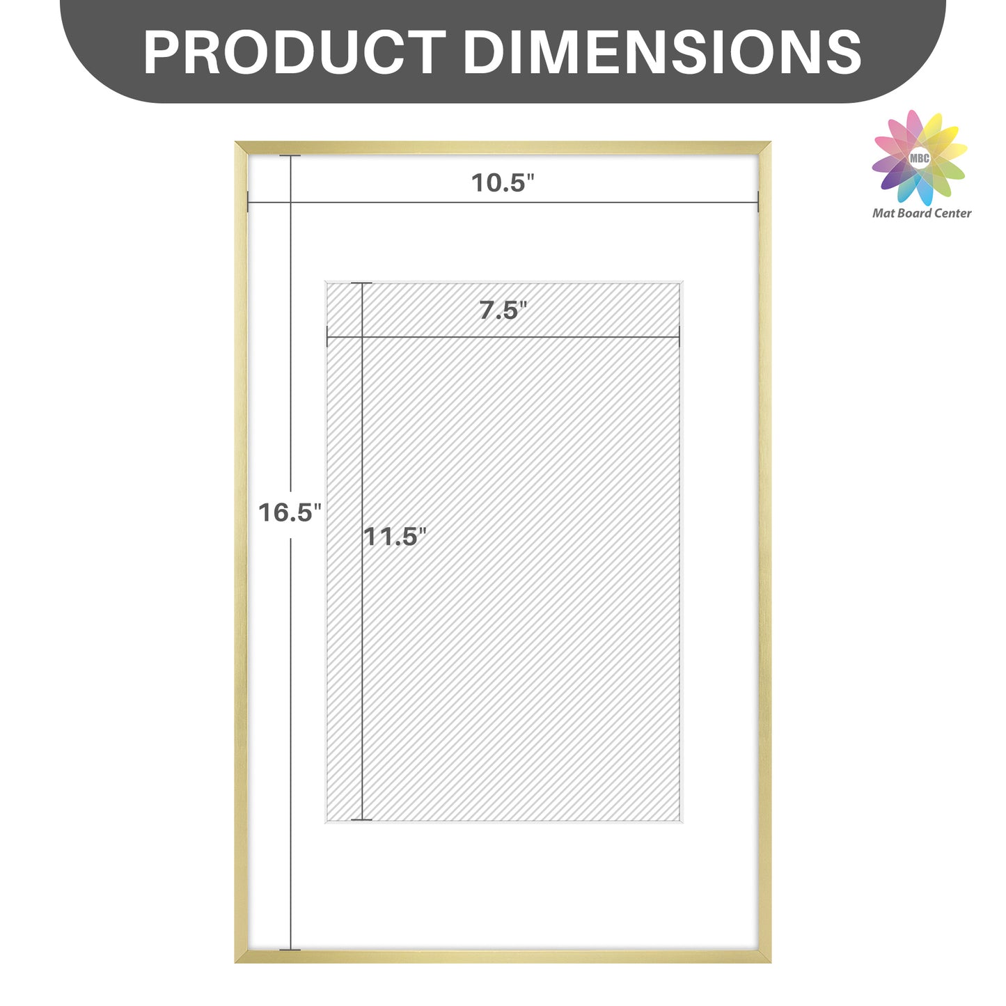 11x17 Aluminum Picture Frame with White Mat for 8x12 Photo (6 Pcs Per Box)