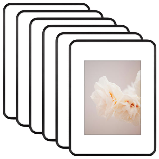 12x16 Round Corner Aluminum Picture Frame with White Mat for 8.5x11 Picture(6 Pcs Per Box)