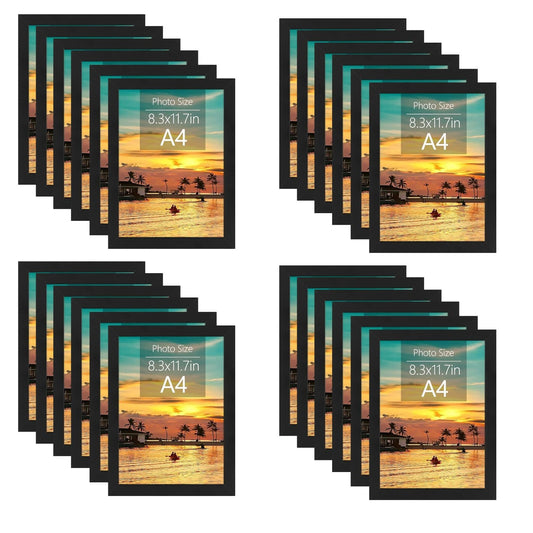 A4 Picture Frame with Plexiglass (24 Pcs Per Box) Black