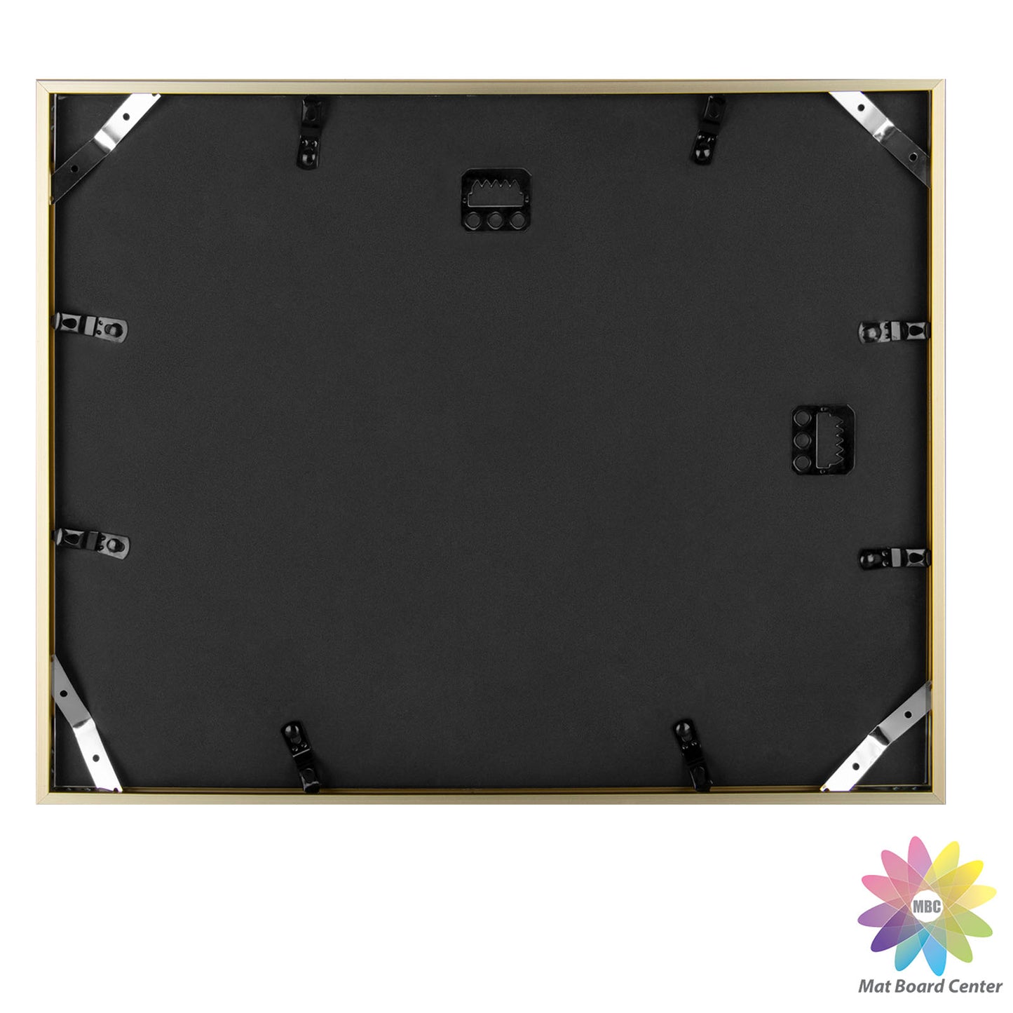 11x14 Gold Aluminum Frame with White Mat and Real Glass (6 Pcs Per Box)