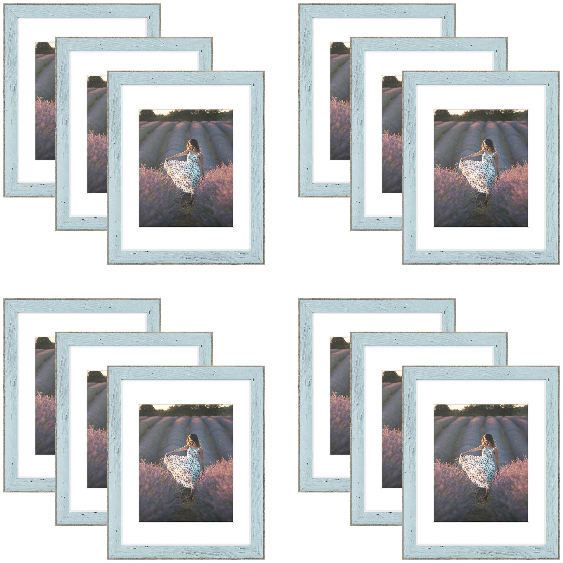 11x14 Picture Frame for 8x10 Picture with Plexiglass (12 Pcs Per Box) Blue