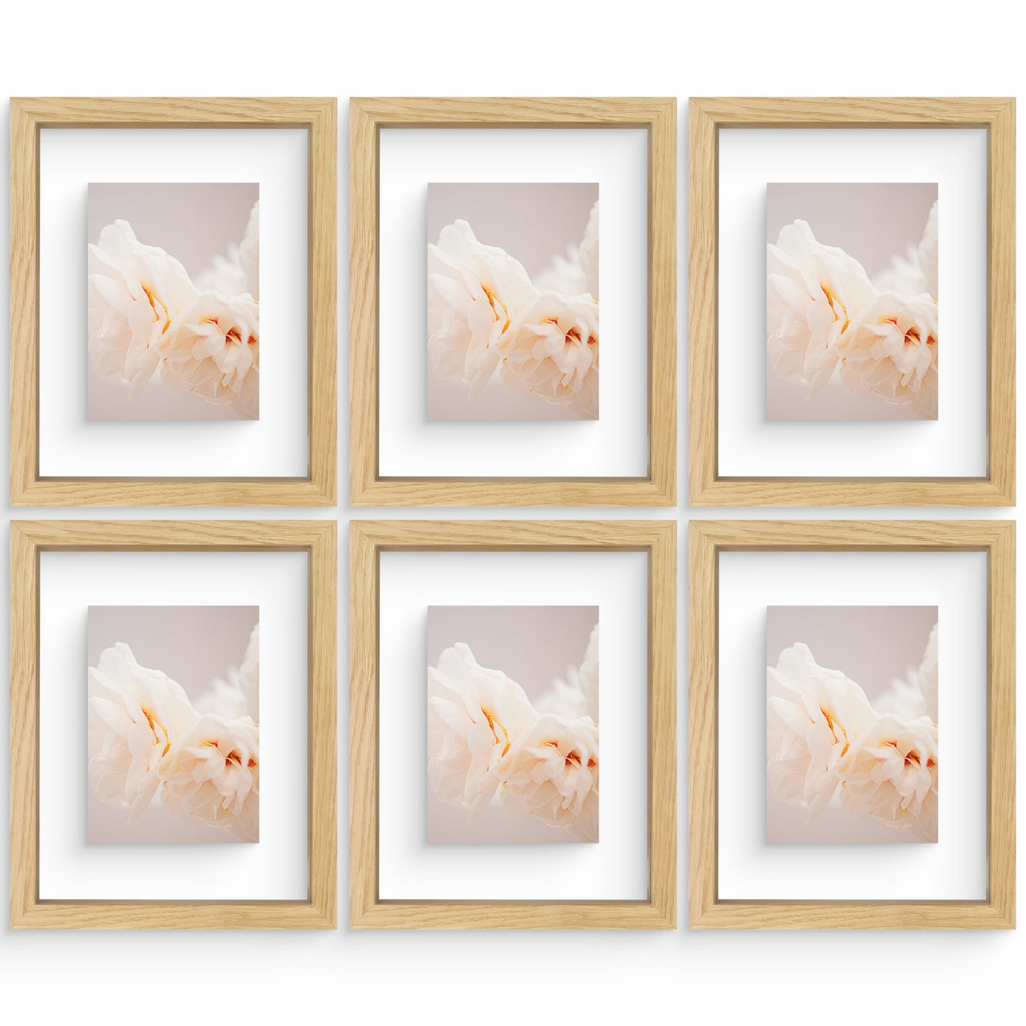 8.5x11 Floating Frame (6 Pcs Per Box) Natural Wood