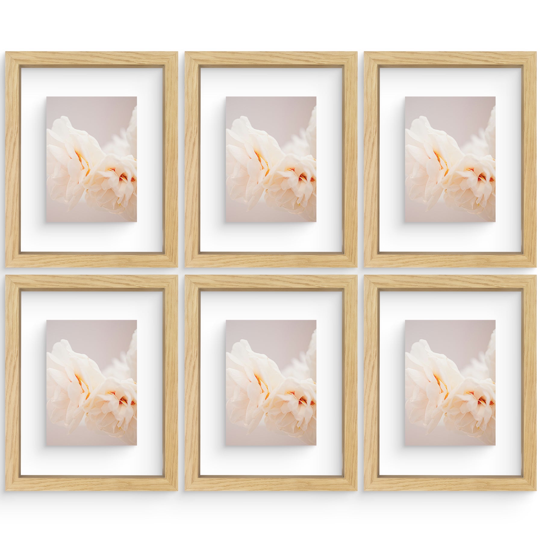8.5x11 Floating Frame (6 Pcs Per Box) Natural Wood