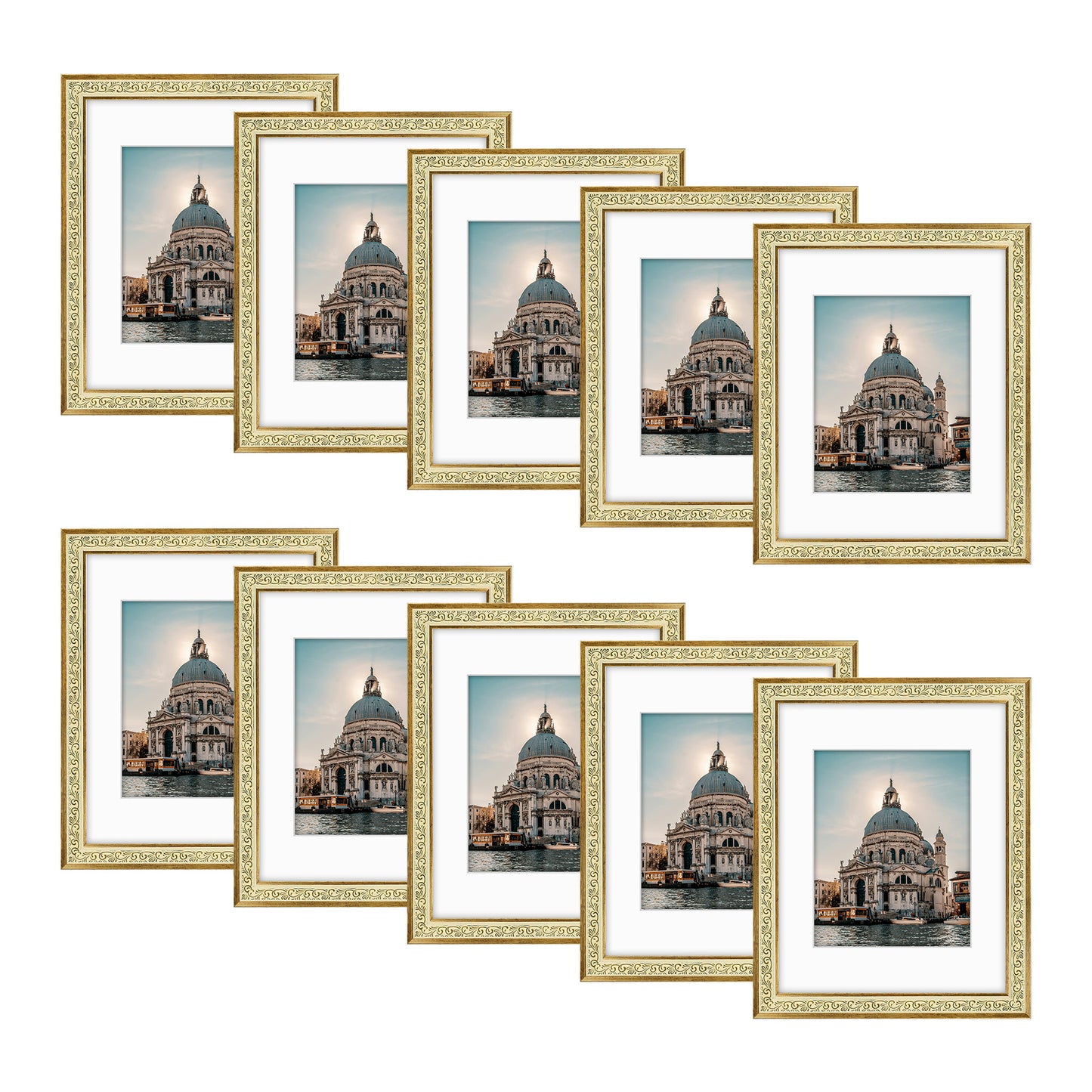 11x14 Picture Frame with White Mat for 8x10 Photo (10 Pcs Per Box)