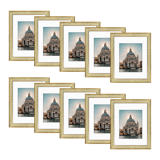 11x14 Picture Frame with White Mat for 8x10 Photo (10 Pcs Per Box)