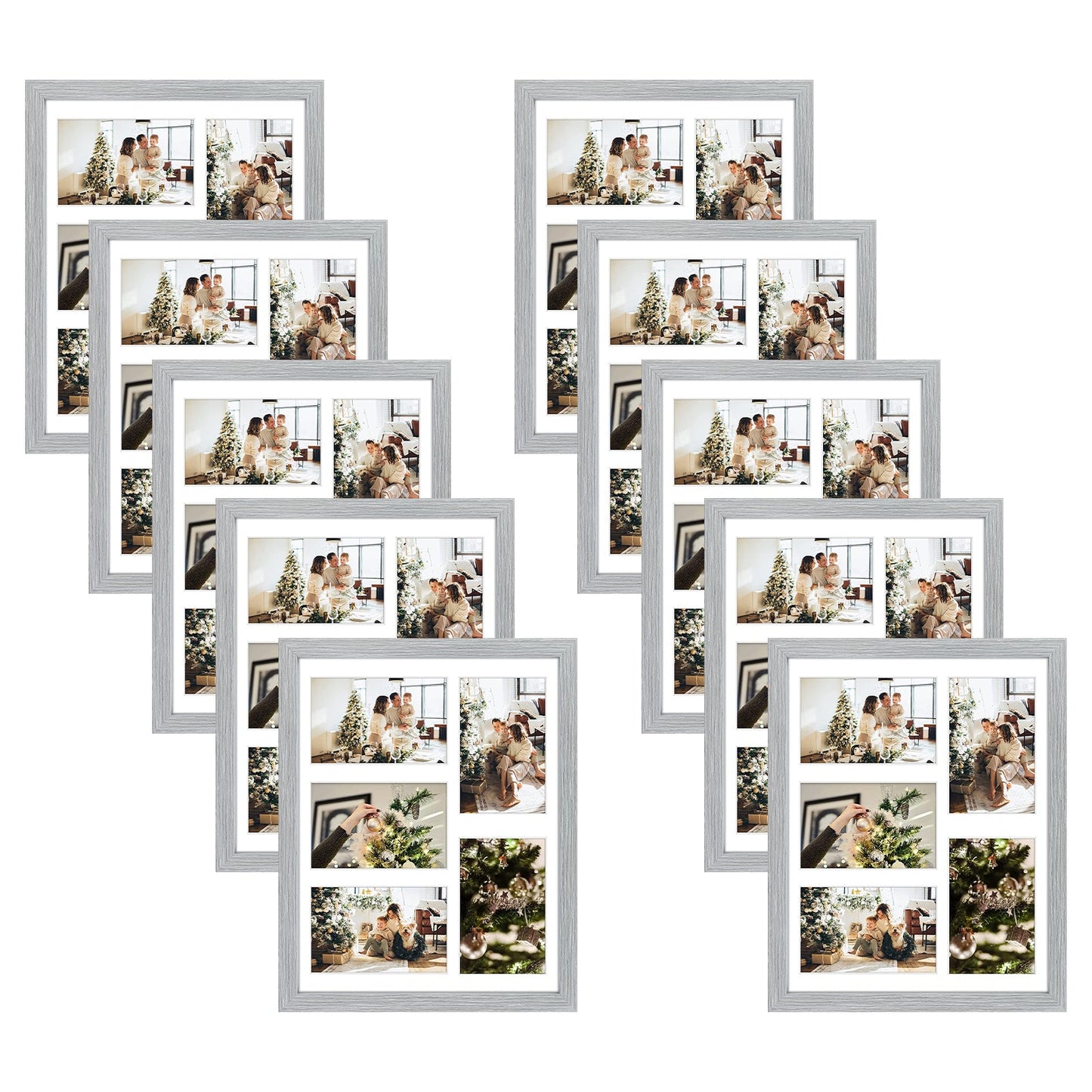 Clearance 11x14 Collage Picture Frames for Five 4x6 Pictures Wood Frame(10 Pcs per Box) Grey