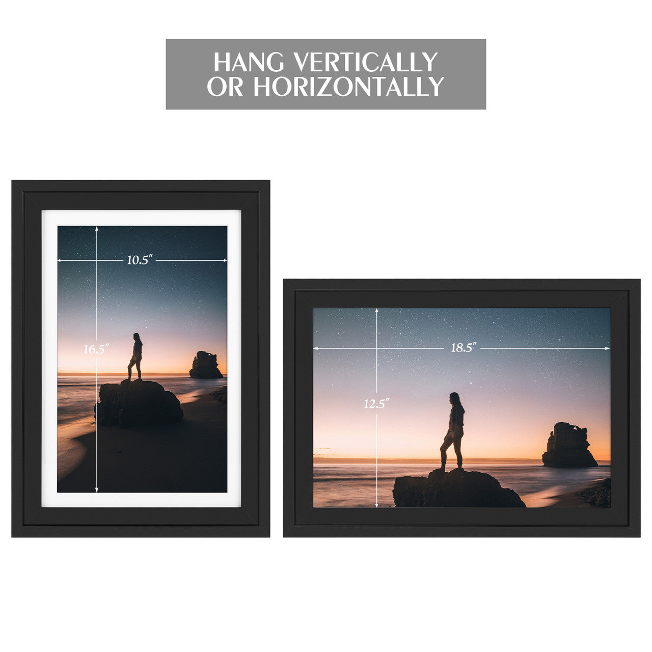 13X19 Wood Frames Display 11X17 Photo With White Mat (4 Pcs per Box)