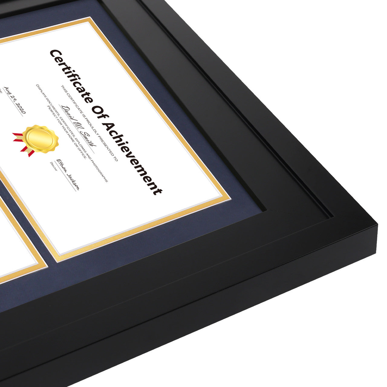 14X20 Double Diploma Frames, Wood Frames Display 8.5X11 Document/Certificate With Double Mat (6 Pcs per Box)