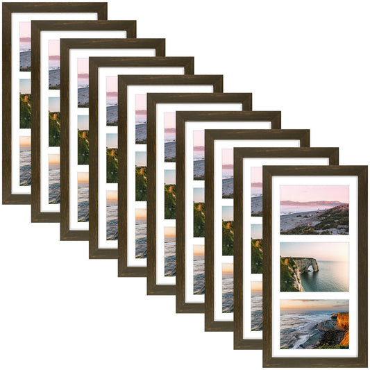 Clearance 7x14 Wood Frame Displays Three 4x6 Pictures (10 Pcs Per Box)