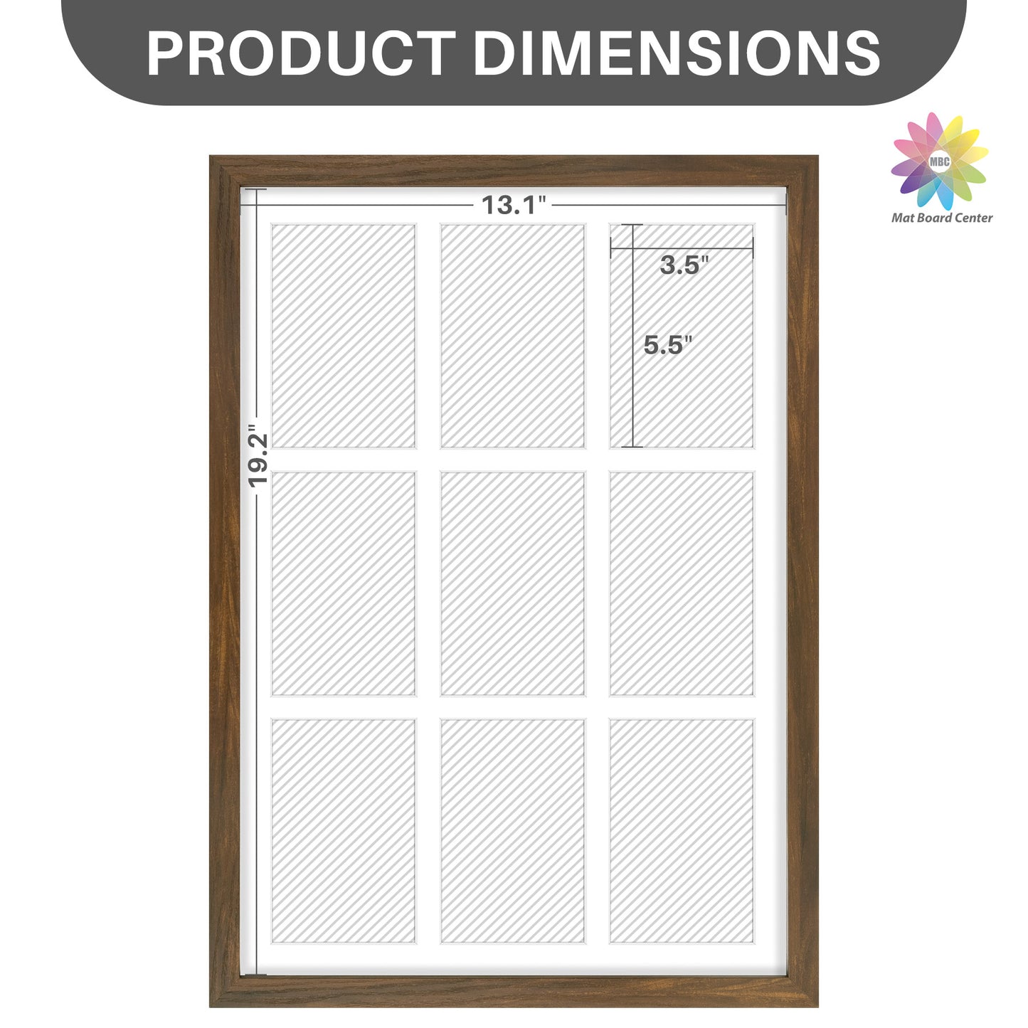 Clearance 13.6x19.7 Collage Photo Frame For Nine 4x6 Pictures With White Mat and Real Glass (8 Pcs Per Box)