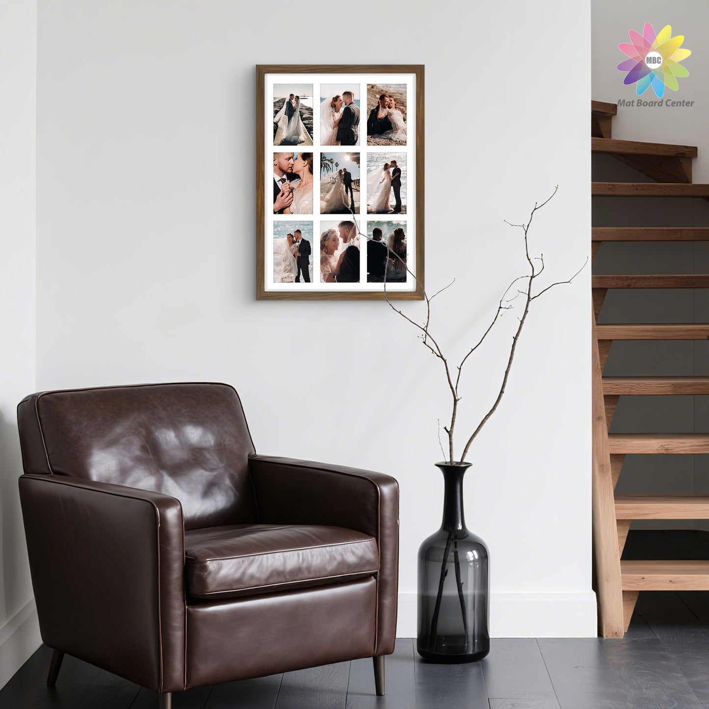 Clearance 13.6x19.7 Collage Photo Frame For Nine 4x6 Pictures With White Mat and Real Glass (8 Pcs Per Box)