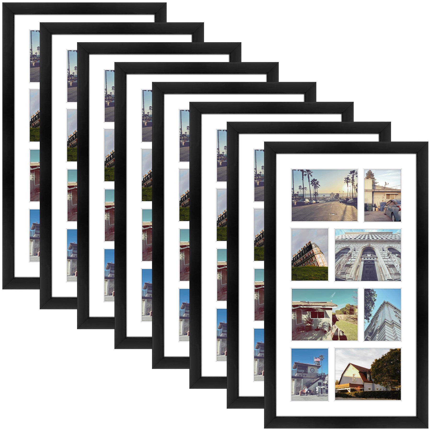 Clearance 10x18 Collage Picture Frame Displays Four 4x5 And Four 3x4 Photos(8 Pcs Per Box)