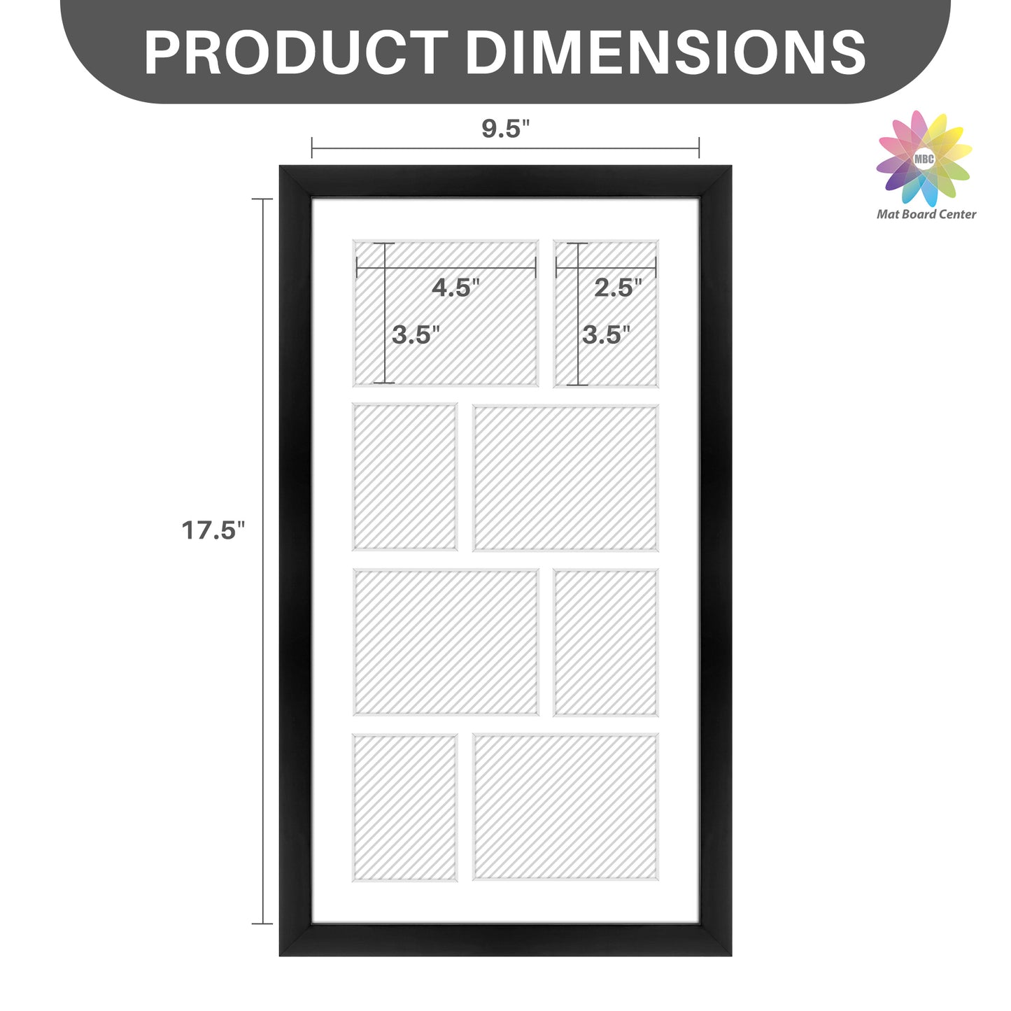 Clearance 10x18 Collage Picture Frame Displays Four 4x5 And Four 3x4 Photos(8 Pcs Per Box)