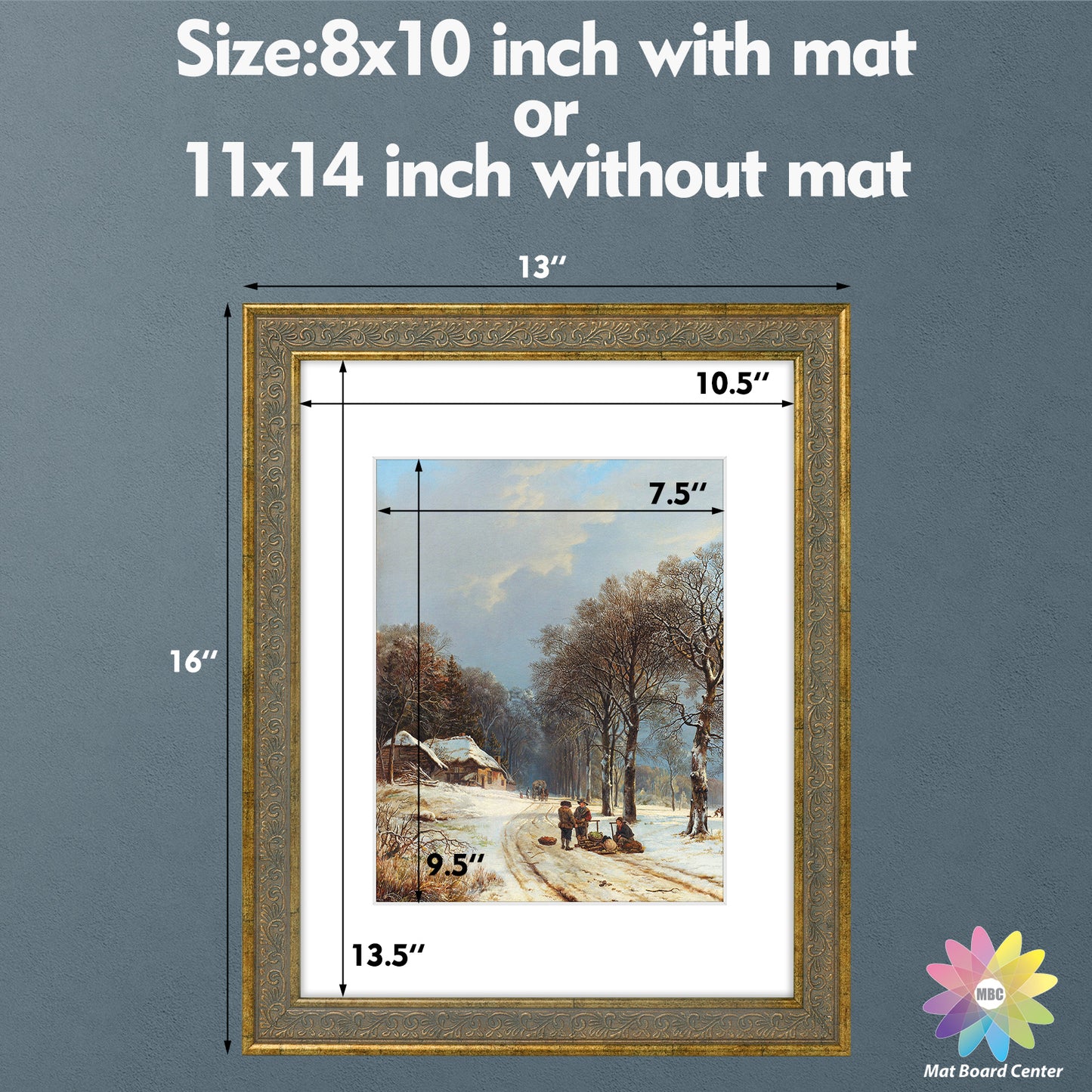 11x14 Picture Frame with White Mat for 8x10 Picture (10 Pcs Per Box)