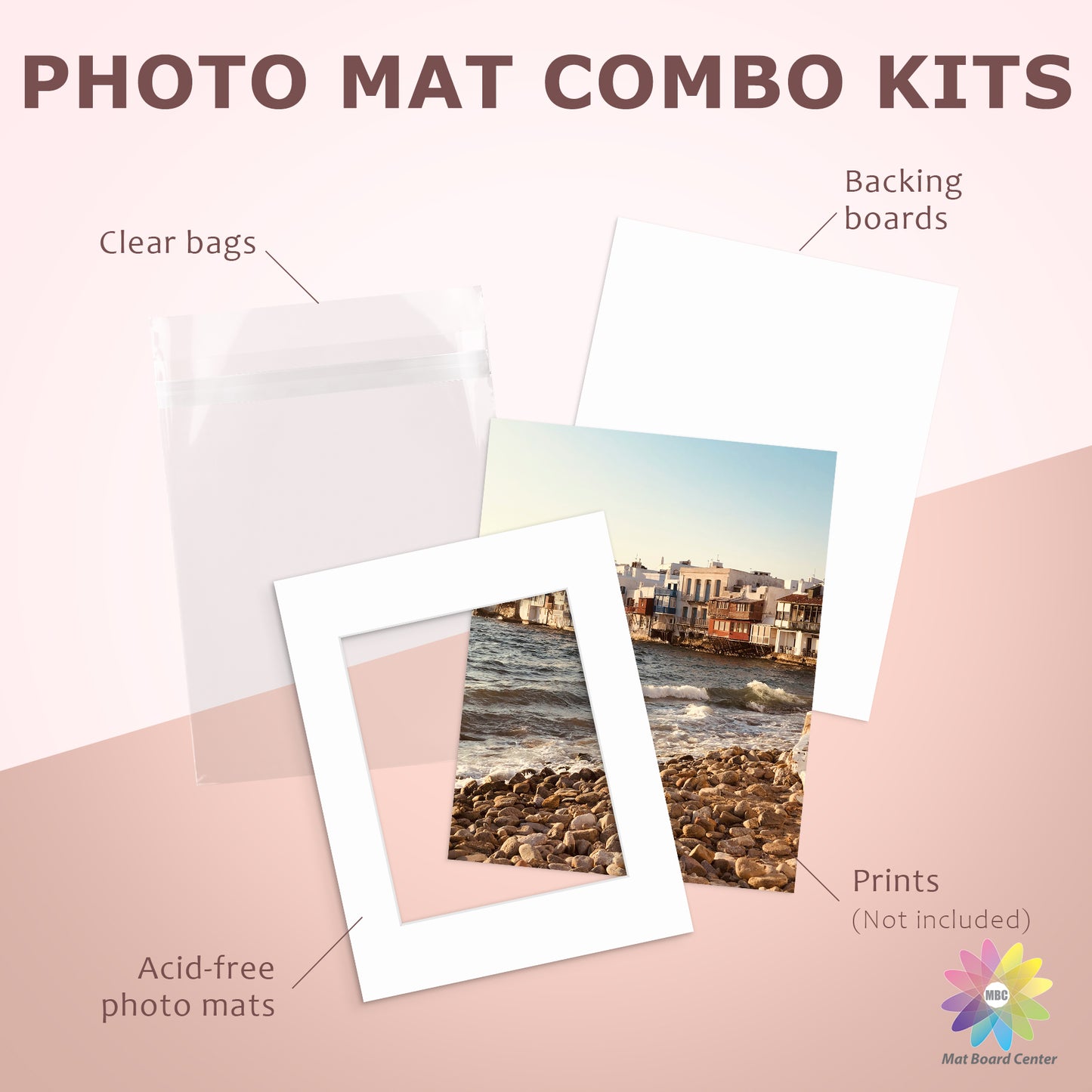 50 Pack 11x14 Whitecore Pre-Cut Mat Board + Backing + Bag