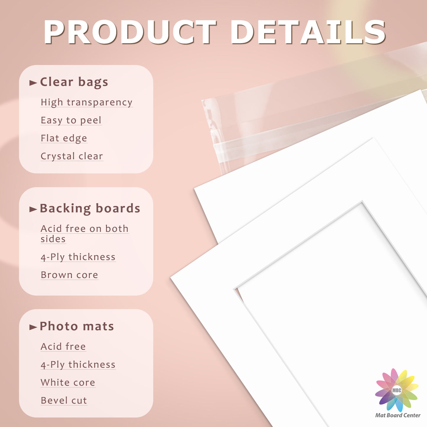 8x8 Mat For 20x20 Frame - Precut Mat Board Acid-Free White 8x8 Photo Matte Made To Fit A 20x20 Picture Frame