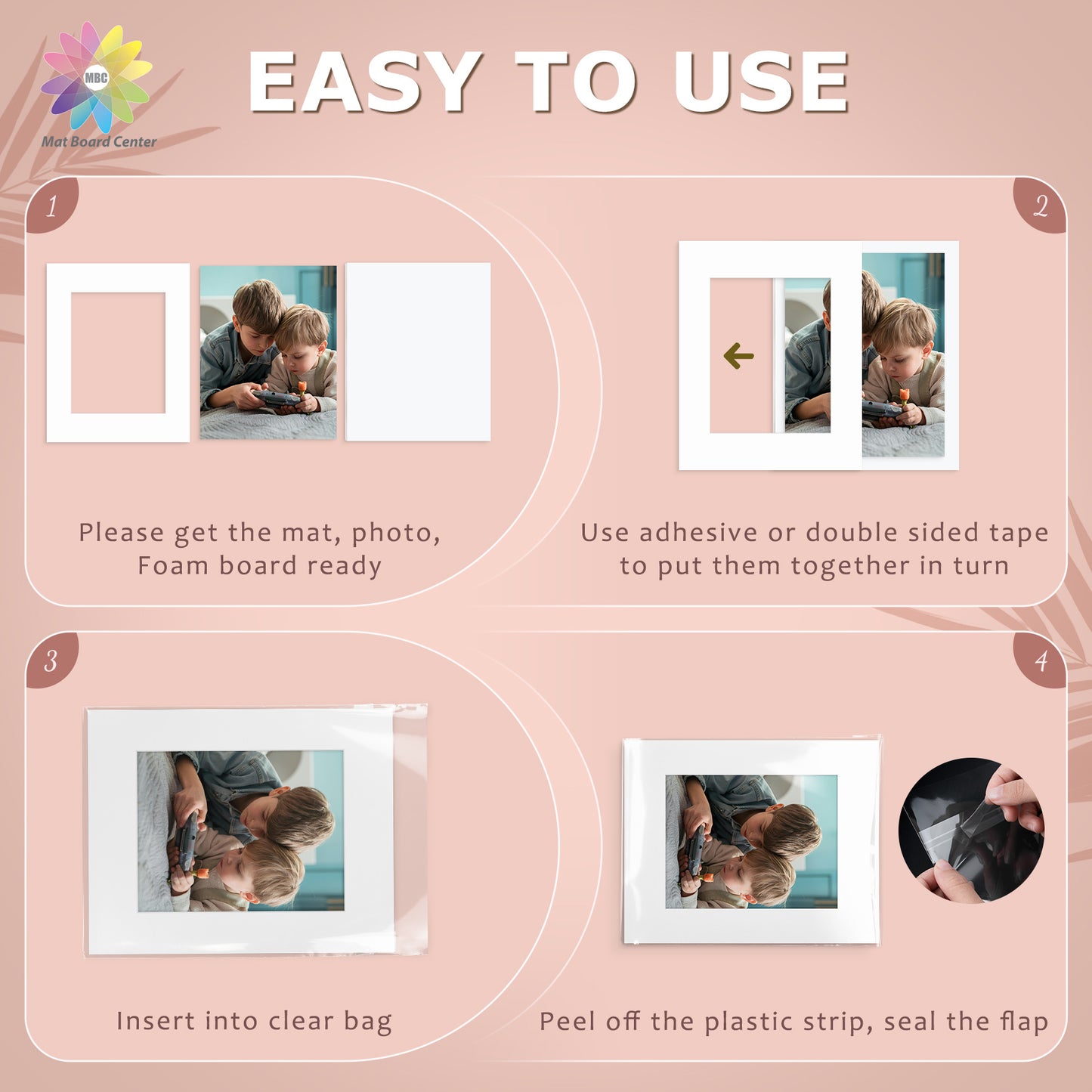 25 Pack 16x20 Whitecore Economy Pre-Cut Mat + White Foam Board + Bag