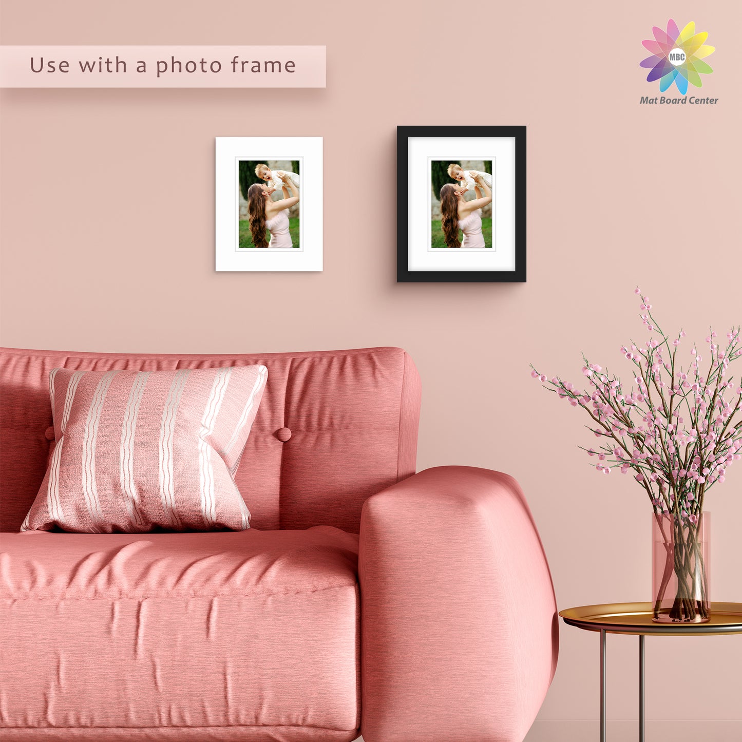 25 Pack 8x10 Double Mat For 5x7 Photos + Backing + Bag