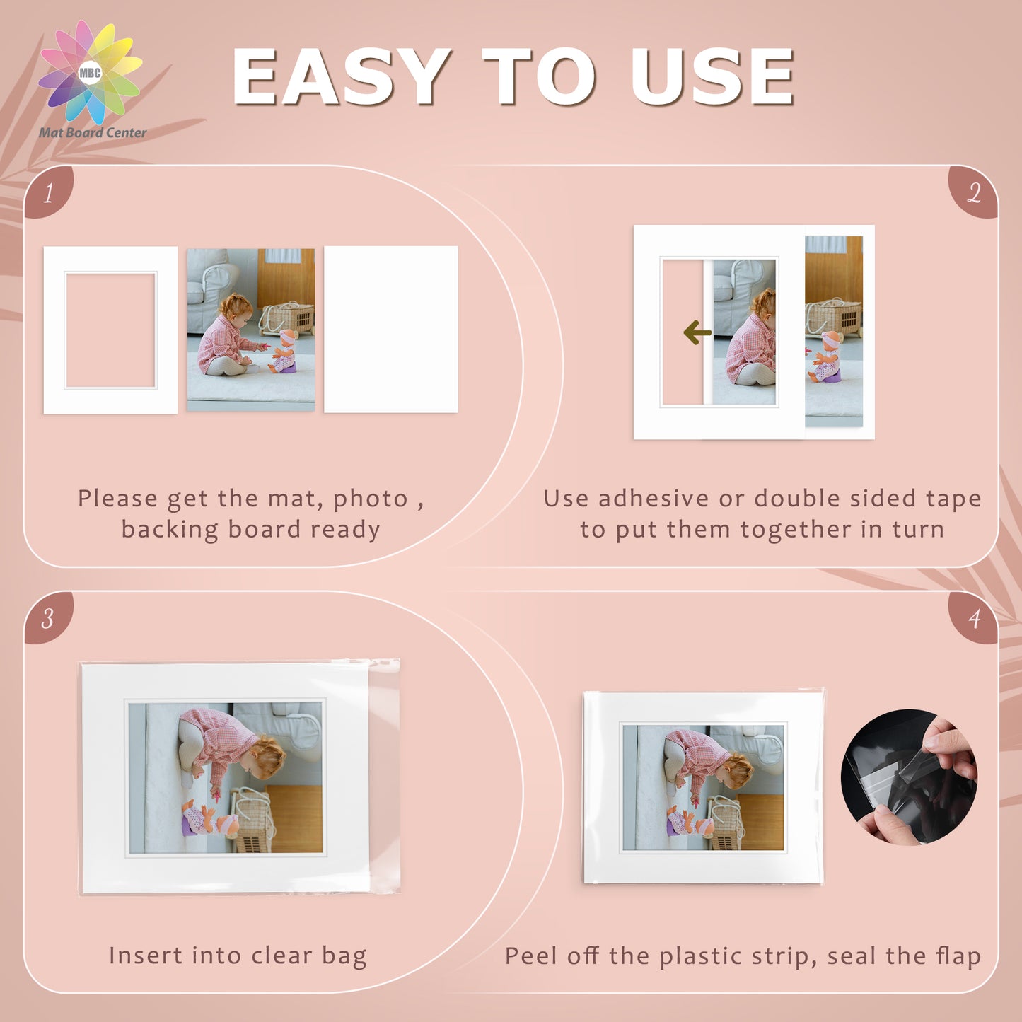 50 Pack 16x20 Economy Pre-Cut Double Mat For 11x14 Photo + Backing + Bag