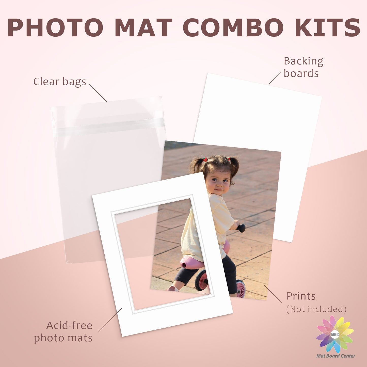100 Pack 11x14 Double Mat For 8x10 Photos + Backing + Bag