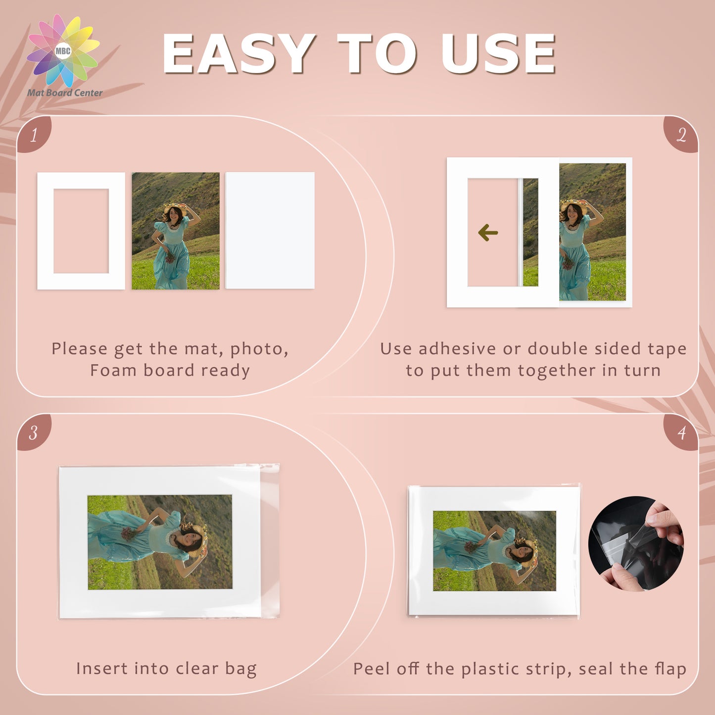 25 Pack 12x16 Picture Mats For 8x12 Photos + White Foam Board + Bag